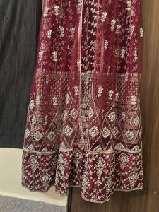 Elegant Maroon Embroidered Anarkali