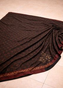 Elegant Brown Printed Saree