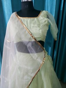 Elegant Mint Green Lehenga Choli Set