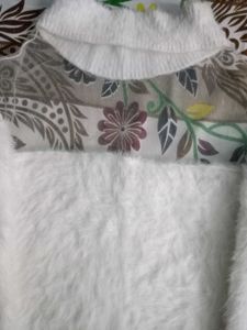 Fluffy White Turtleneck Sweater