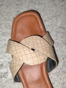 Beige Braided Slides