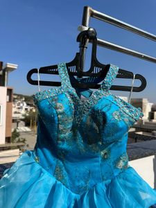Turquoise Ruffle Gown