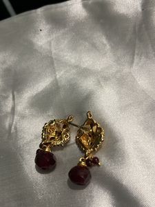 Elegant Ruby Drop Earrings
