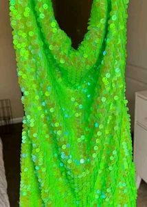 Pretty Little Thing Sequin Dress Short Green Party