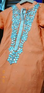 sale ORANGE worked kurti Small size