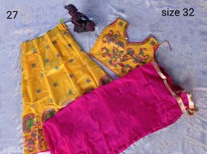 32 No. Yellow Lehanga Choli
