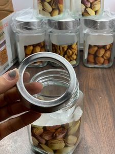 350ml Cube Glass Jar With Steel Lid Set Of 6