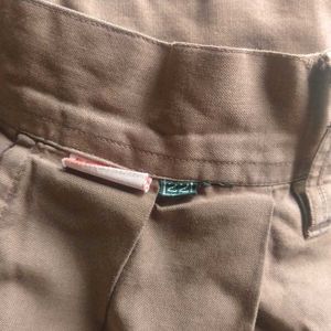 Brown Pleated Skirt