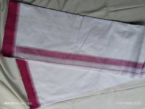 Flora Dhotis - Pink Border