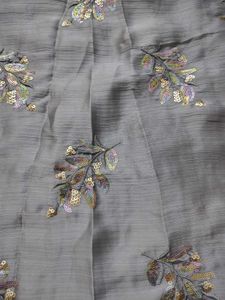 Grey Work Saree