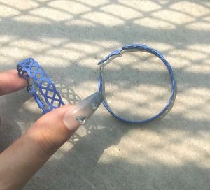 y2k retro blue hoop earrings ✧