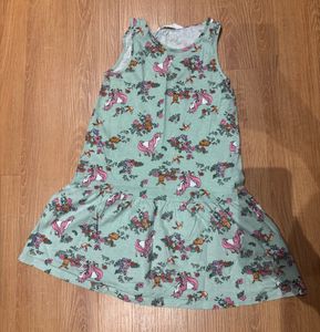 Light Green H&M Dress With Unicorn Design