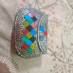 Metallic Antique Hand Clutch