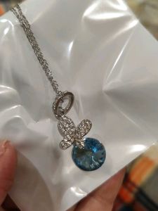 Swarovski Crystal Blue Butterfly Pendant