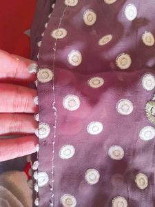 Brown Polka Dot Saree