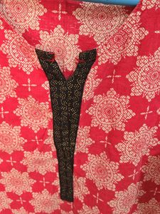 Floral Red Print Kurta
