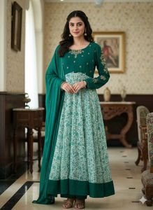 Elegant Green Anarkali Kurta Set