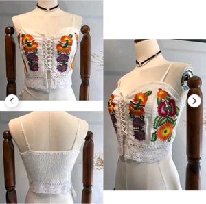 Embroidered Floral Corset Top