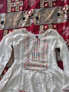 Elegant White Embroidered Dress