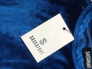 Midnight Blue Velvet Long Sleeve Dress