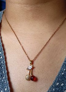 Antitarnish Stainless steel Cherry Neckchain🍒