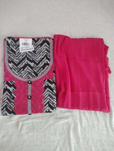Unstitched Dress Material, Pink
