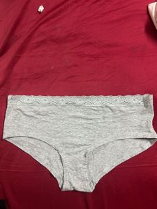 Gray Lace Trim Briefs