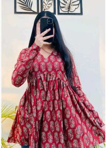 Floral Print Empire Waist Kurta