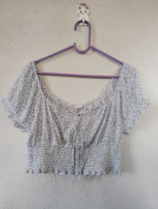 Puff Sleeve Crop Top