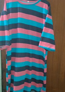 Women's Colorblocked Round Neck Multicolour Dress