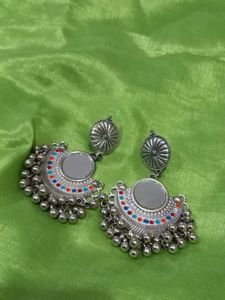 Mirror Jhumka Earrings