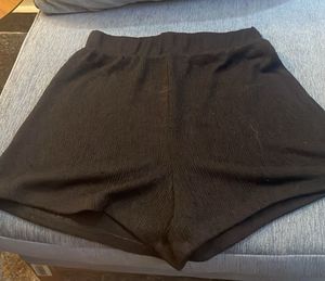 Black Knit Shorts