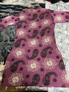 Patterned Ethnic woolen Kurta Dress