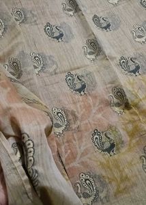 Peacock Print Saree