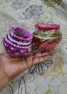 🪔Diwali Gift 🎁 2 Decorative Matki 😍 handicraft