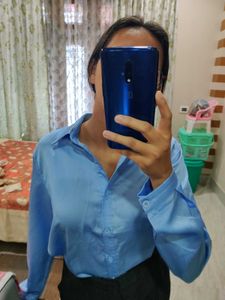 Blue PolySatin Shirt