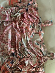 Paisley Print Crop Top off shoulder