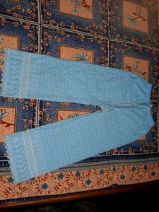Light Blue Embroidered Palazzo
