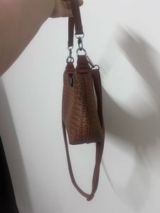 Brown Woven Crossbody Bag