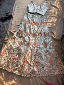 Gorgeous Satin Floral Lehenga💗