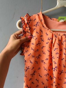 Orange Printed Top