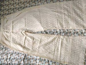 Embroidered White Cotton Palazzo