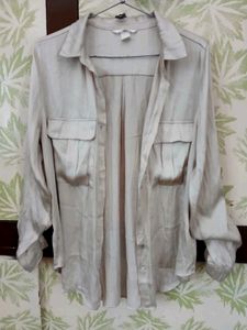 ✨Silver Satin Shirt✨