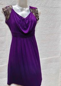 Purple Party Dress M Size