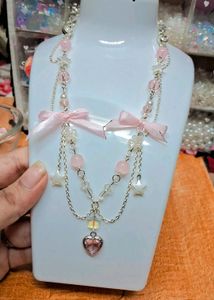 Aesthetic Pinterest Inspired Pink🩷 Necklace🎀✨️🫶