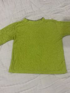 Y2K Lime Holiday Crinkle Top