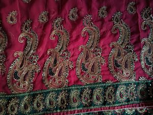 Marron Embroidered Saree With Stone Work
