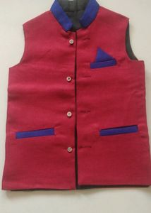Red & Blue Pocketed Vest