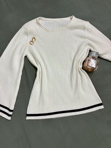Stylish White Knit Top