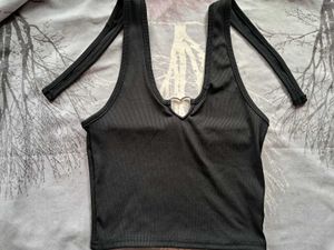 Black Heart Halter Top